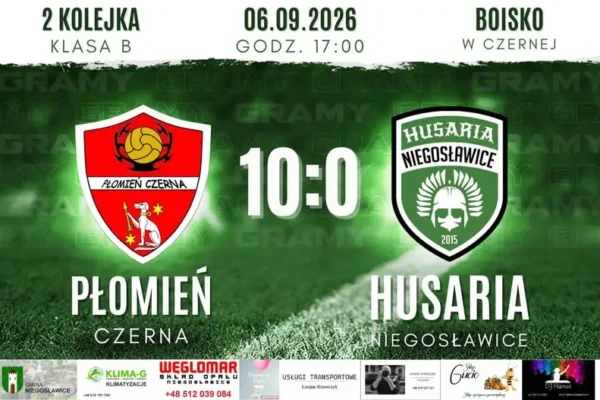 Husaria Niegosławice rozbita w Czernej. Płomień wygrał 10:0