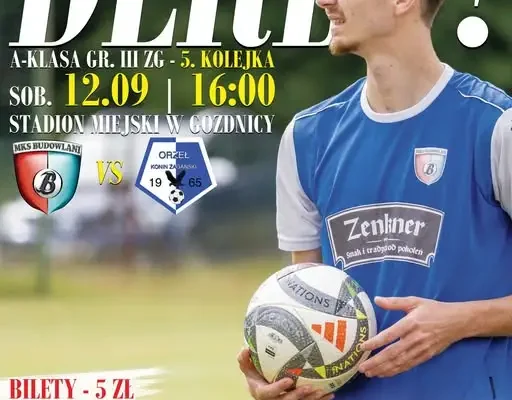 Derby w Gozdnicy: Budowlani podejmują Orła Konin Żagański