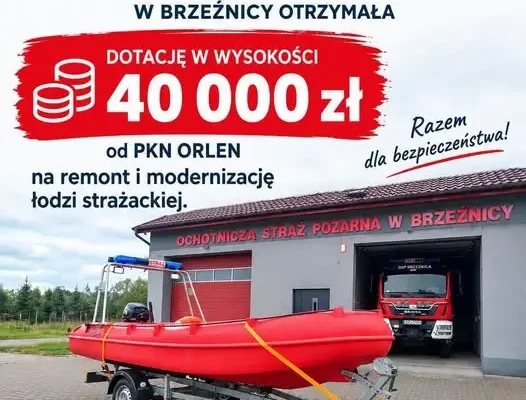 OSP otrzymała 40 tys. zł od PKN ORLEN na remont łodzi strażackiej