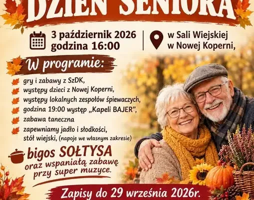 Dzień Seniora w Nowej Koperni – zapisy trwają do 29 września