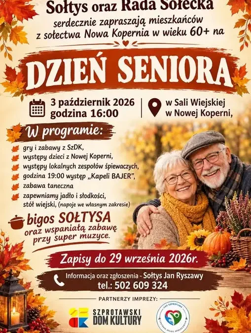 Dzień Seniora w Nowej Koperni – zapisy trwają do 29 września