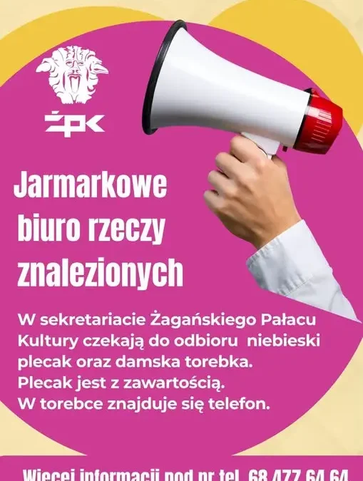 Zguby po jarmarku w Żaganiu: niebieski plecak i damska torebka czekają na właścicieli