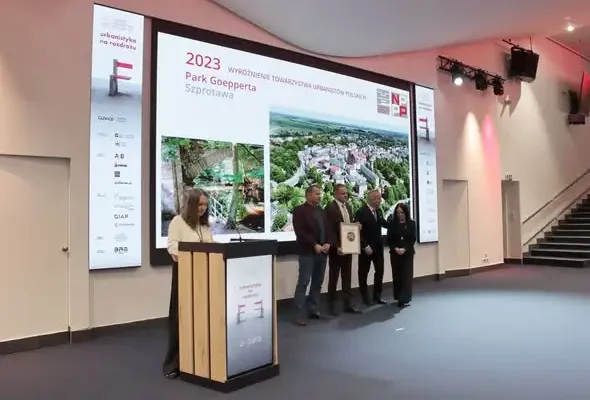 Park Goepperta w Szprotawie nagrodzony przez Towarzystwo Urbanistów Polskich