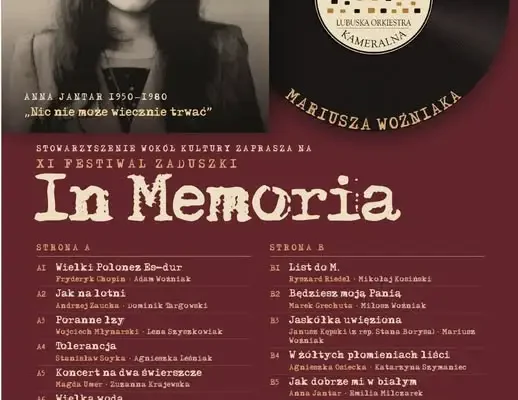 XI Festiwal Zaduszki „In Memoria” w Małomicach – koncert ku pamięci Anny Jantar