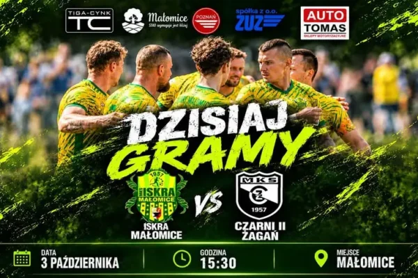 Iskra Małomice zagra z rezerwami Czarnych Żagań. Pierwszy domowy komplet punktów na celowniku