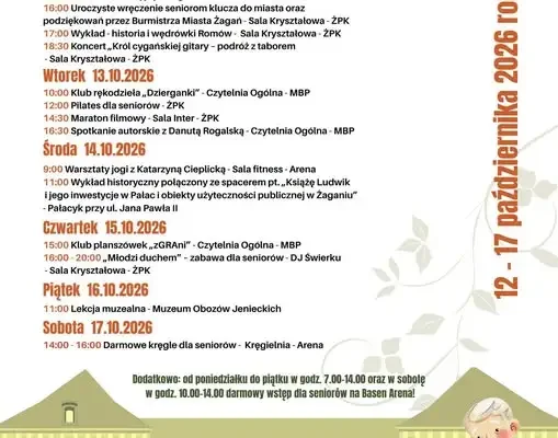 Żagański Tydzień Seniora – sprawdź program wydarzeń