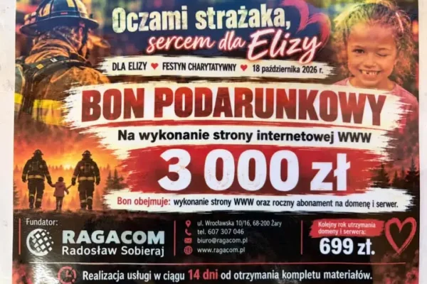 Licytacja vouchera na stronę WWW od RAGACOM – wsparcie dla Elizy