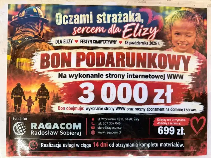 Licytacja vouchera na stronę WWW od RAGACOM – wsparcie dla Elizy