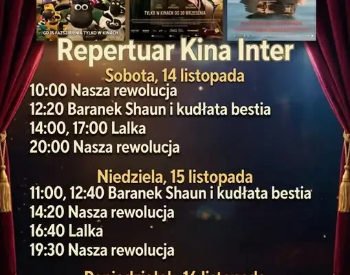 Kino Inter w Żaganiu zapowiada listopadowe nowości filmowe