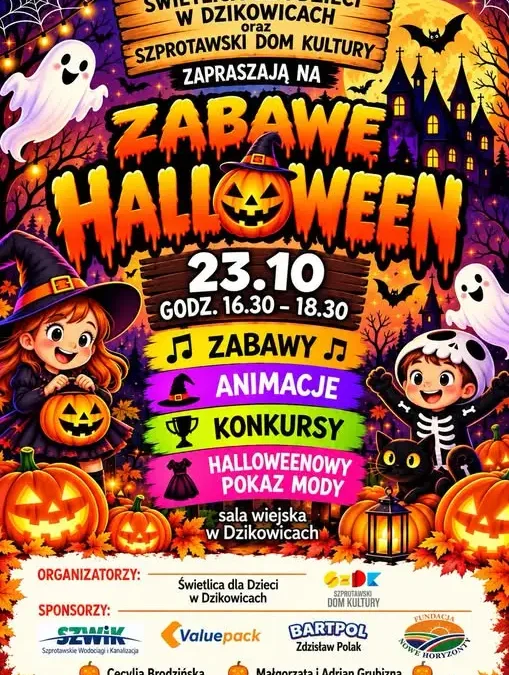 Halloween w Dzikowicach – strasznie fajna zabawa dla dzieci już 23 października