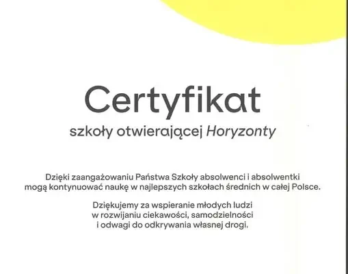 Maja Jędrzychowska stypendystką Programu Horyzonty – sukces absolwentki szkoły
