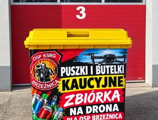 OSP Brzeźnica zbiera puszki i butelki na drona ratowniczego