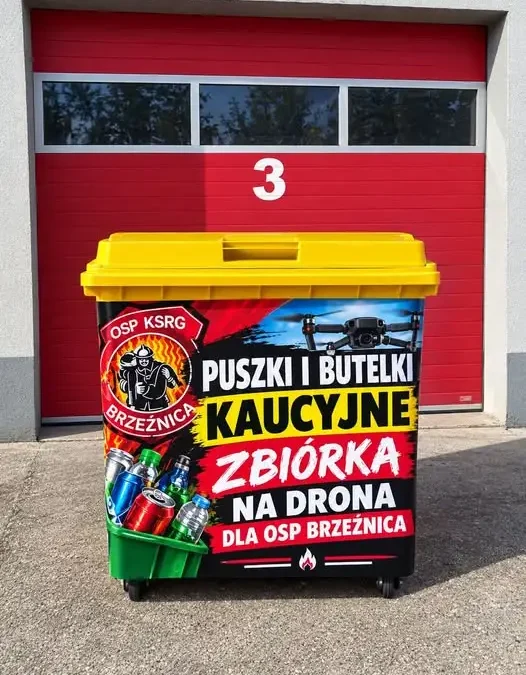 OSP Brzeźnica zbiera puszki i butelki na drona ratowniczego