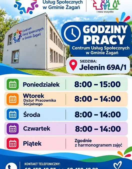 Centrum Usług Społecznych w Gminie Żagań zaprasza na spotkanie zapoznawcze w nowej siedzibie w Jeleninie