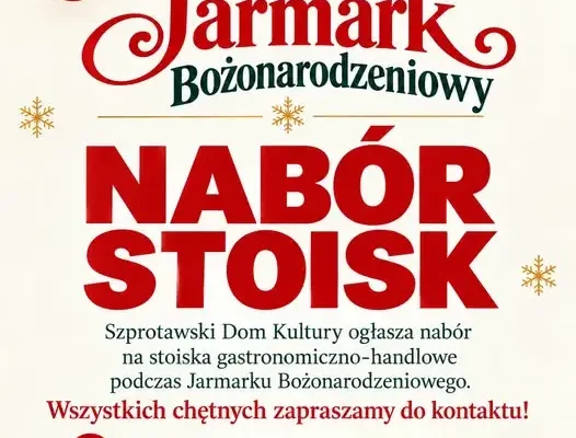 Szprotawski Jarmark Bożonarodzeniowy 2026: trwa nabór wystawców